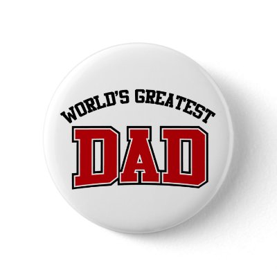 Worlds Greatest Dad Button Red by screwballgraphics