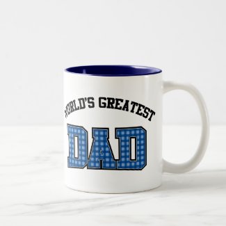 Worlds Greatest Dad Coffee Mug Plaid mug