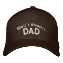 World's Greatest Dad embroidered hats