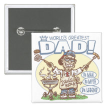 World's Greatest Dad Father's Day BBQ Gear Buttons
