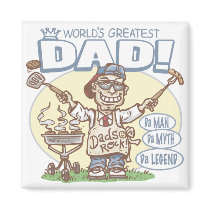 World's Greatest Dad Father's Day BBQ Gear Fridge Magnet