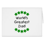 World's Greatest Dad (green stars) Greeting Cards