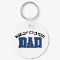 Worlds Greatest Dad Keychain Blue