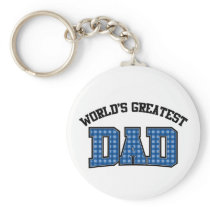 Worlds Greatest Dad Keychain Plaid