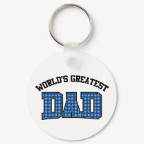 Worlds Greatest Dad Keychain Plaid