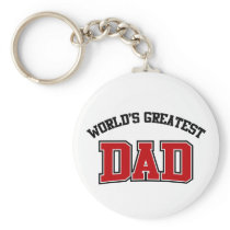 Worlds Greatest Dad Keychain Red