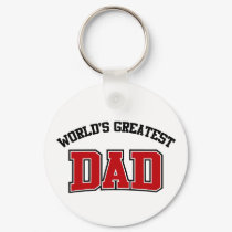 Worlds Greatest Dad Keychain Red