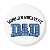 Worlds Greatest Dad Magnet Plaid by screwballgraphics Worlds Greatest Dad Magnet Plaid