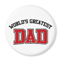 Worlds Greatest Dad Magnet Red by screwballgraphics Worlds Greatest Dad Magnet Red