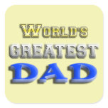 World's Greatest Dad Square Sticker