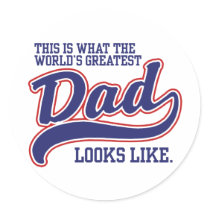 World's Greatest Dad Round Stickers