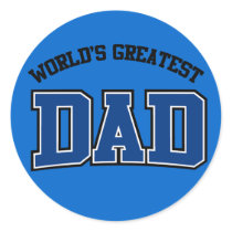 Worlds Greatest Dad Stickers Blue by screwballgraphics Worlds Greatest Dad Stickers Blue