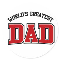 Worlds Greatest Dad Stickers Red by screwballgraphics Worlds Greatest Dad Stickers Red