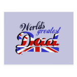 World's Greatest Dad with English flag postcards