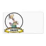 WORLDS GREATEST DADDY CARTOON CUSTOM SHIPPING LABEL