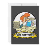 WORLDS GREATEST DATA ENTRY CLERK WOMEN CARTOON INVITATION