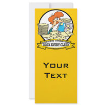 WORLDS GREATEST DATA ENTRY CLERK WOMEN CARTOON PERSONALIZED RACK CARD