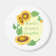 World's Greatest Daugher Country Sunflower Fridge Magnet