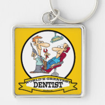 WORLDS GREATEST DENTIST MEN CARTOON KEYCHAINS