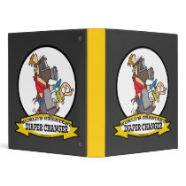 WORLDS GREATEST DIAPER CHANGER DAD CARTOON 3 RING BINDERS