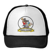 WORLDS GREATEST DIAPER CHANGER DAD CARTOON MESH HAT