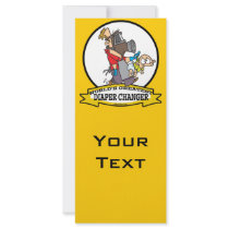 WORLDS GREATEST DIAPER CHANGER DAD CARTOON CUSTOM RACK CARD