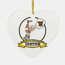 WORLDS GREATEST DIETER FEMALE CARTOON CHRISTMAS TREE ORNAMENT