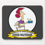 WORLDS GREATEST DINER WAITRESS WOMEN CARTOON MOUSE PADS
