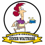 WORLDS GREATEST DINER WAITRESS WOMEN CARTOON ACRYLIC CUT OUT