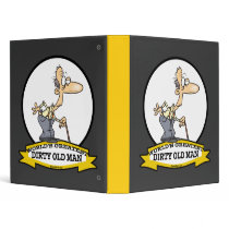WORLDS GREATEST DIRTY OLD MAN CARTOON 3 RING BINDERS