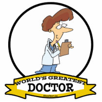 WORLDS GREATEST DOCTOR WOMEN CARTOON CUT OUTS
