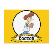 WORLDS GREATEST DOCTOR WOMEN CARTOON POSTCARDS