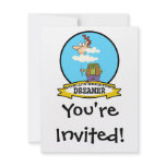 WORLDS GREATEST DREAMER MEN CARTOON PERSONALIZED ANNOUNCEMENTS