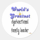 World's Greatest Dysfunctional Family Leader Blue Sticker