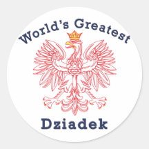 World's Greatest Dziadek Eagle Round Stickers