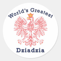World's Greatest Dziadzia Eagle Round Stickers