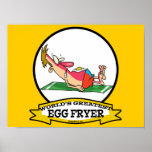 WORLDS GREATEST EGG FRYER SUNBURN MAN CARTOON POSTER