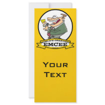 WORLDS GREATEST EMCEE MEN CARTOON RACK CARD TEMPLATE