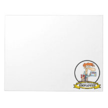 WORLDS GREATEST EMPLOYEE MEN CARTOON MEMO NOTE PAD