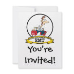 WORLDS GREATEST EMT MEN CARTOON CUSTOM INVITATIONS