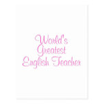 Worlds Greatest English Teacher Pink Post Card