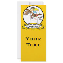 WORLDS GREATEST EQUESTRIAN WOMEN CARTOON PERSONALIZED RACK CARD