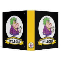 WORLDS GREATEST EVIL BOSS LADY CARTOON 3 RING BINDER