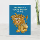 World's Greatest Father's Day Card - Say Happy Father's Day without LION about the truth. Reads 'Dad, Your're the Worlds Greatest Father!' Inside: 'I'm not LION. Happy Father's Day from your little beast.' Customize, change, edit all.