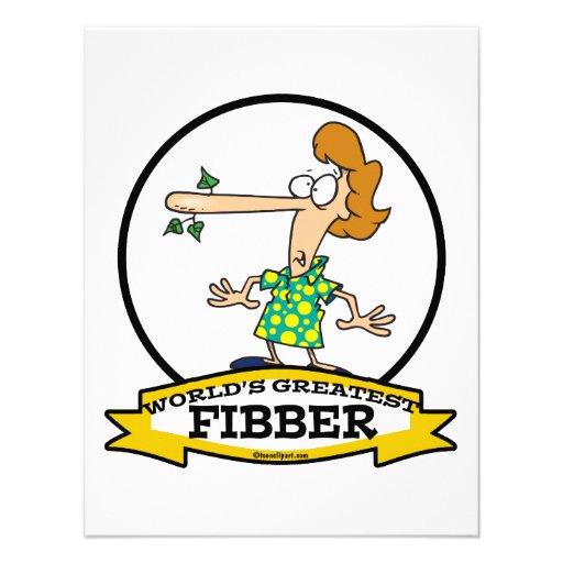 WORLDS GREATEST FIBBER WOMEN CARTOON INVITATIONS