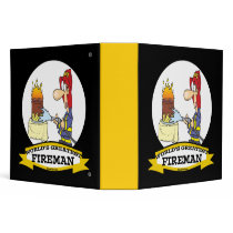 WORLDS GREATEST FIREMAN MEN CARTOON BINDER