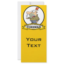 WORLDS GREATEST FOREMAN MEN CARTOON RACK CARD DESIGN