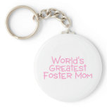 Worlds Greatest Foster Mom (Pink) Keychain