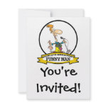 WORLDS GREATEST FUNNY MAN CARTOON CUSTOM INVITES