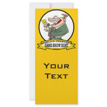 WORLDS GREATEST GAME SHOW HOST CARTOON FULL COLOR RACK CARD